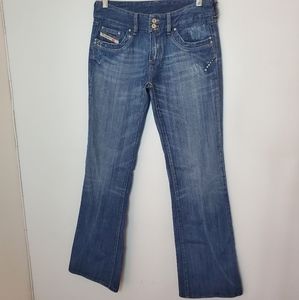 Diesel Hush Bootcut Jeans Star Embroidered 29 RARE